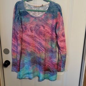 Soft Surroundings long colorful long sleeve pullover, XL